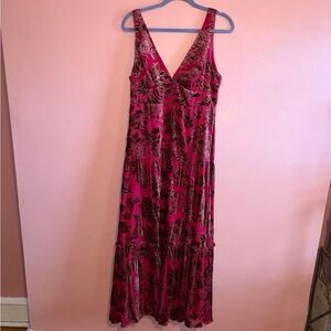 Aqua Vibrant Pink Maxi Dress